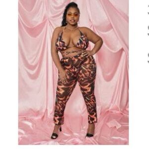 Stylish Flame Print Two-Piece Set